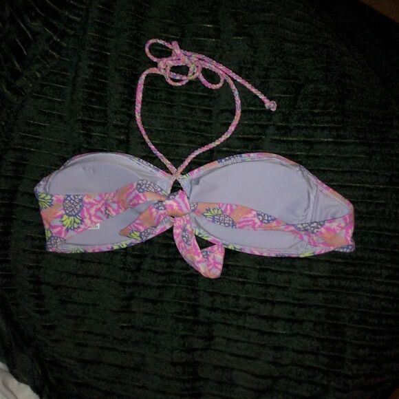 ⬇️⬇️⬇️Aerie Pineapple Bandeau Halter Swim Top - Picture 2 of 2